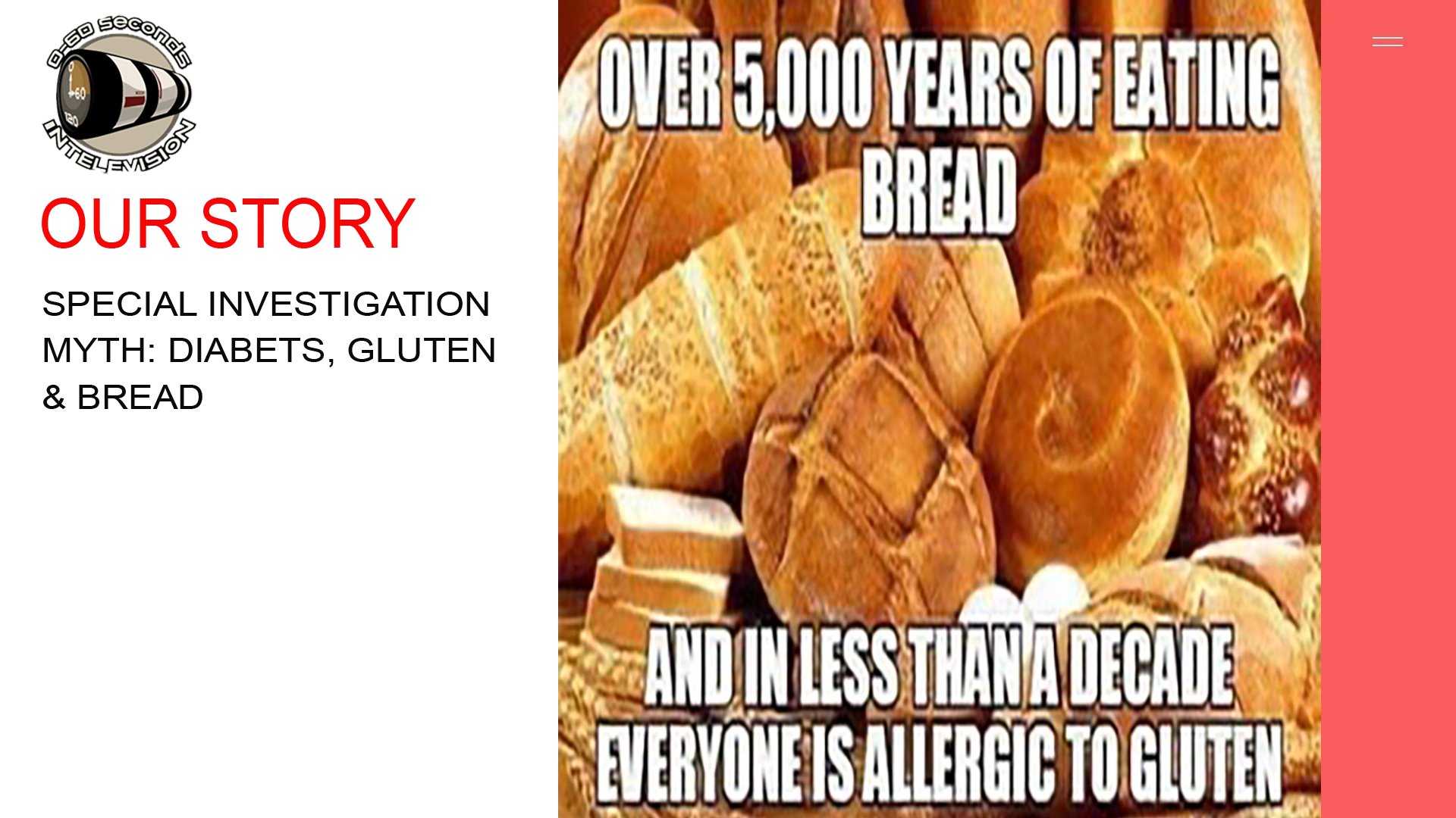 0-60 Seconds iNTV Investigative Documentaries - Over 5000 years of eating breadn